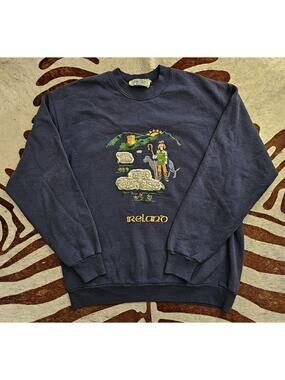 Vintage Blarney Woollen Mills Sweater Shepard & Sheep Ireland Knitwear Sz L